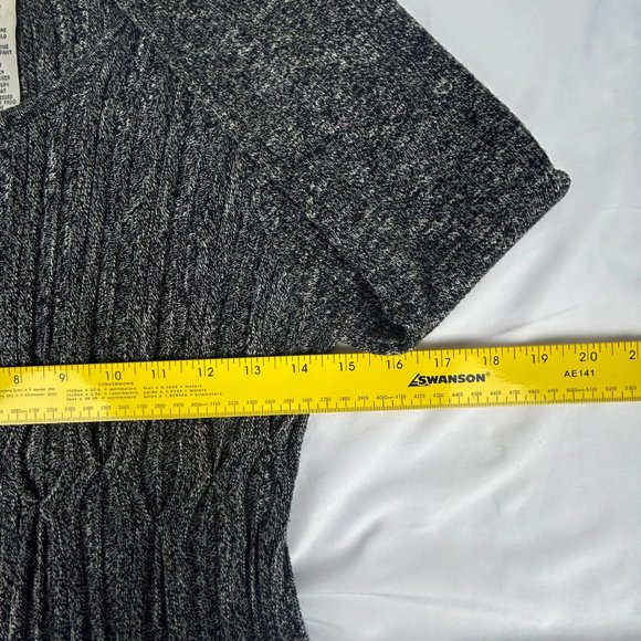 Max Studio Sweater Women Large Grey Pleated Scoop Neck Ribbed Tunic - Picture 8 of 11